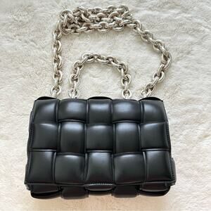 NEW!!! Bottega Veneta women bag with silver chain Authentic